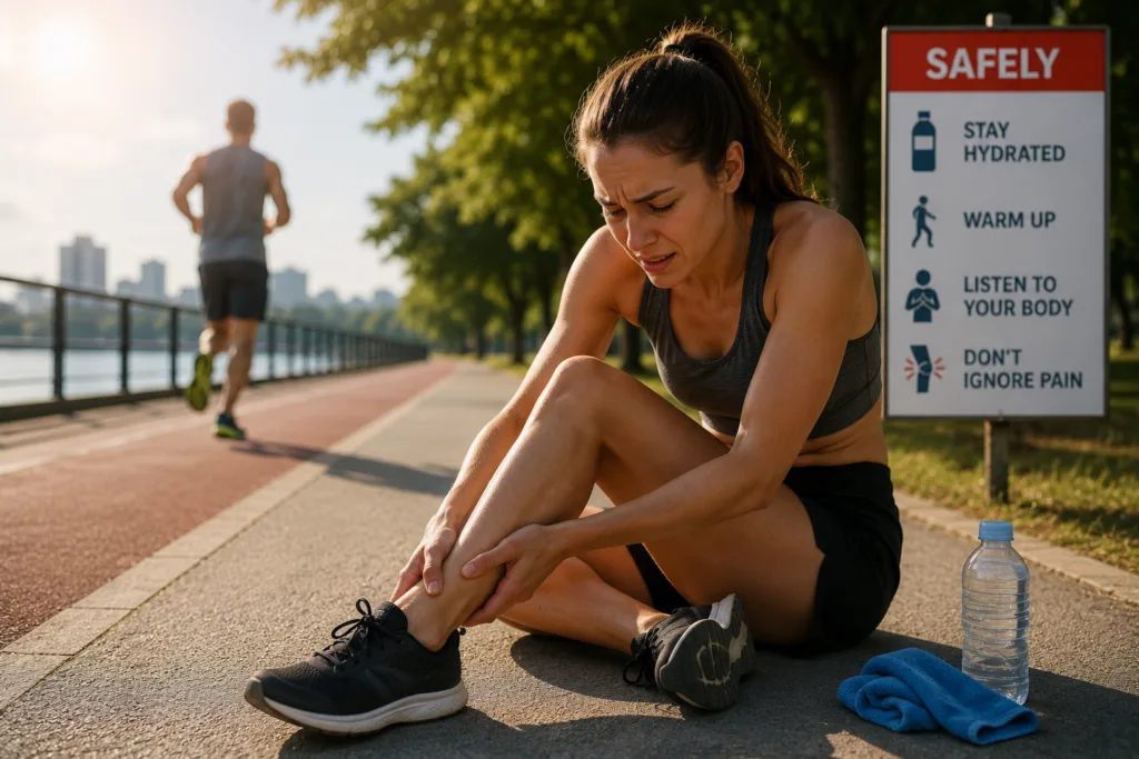 Improper exercise habits may increase injury risk, particularly in hot weather, experts warn